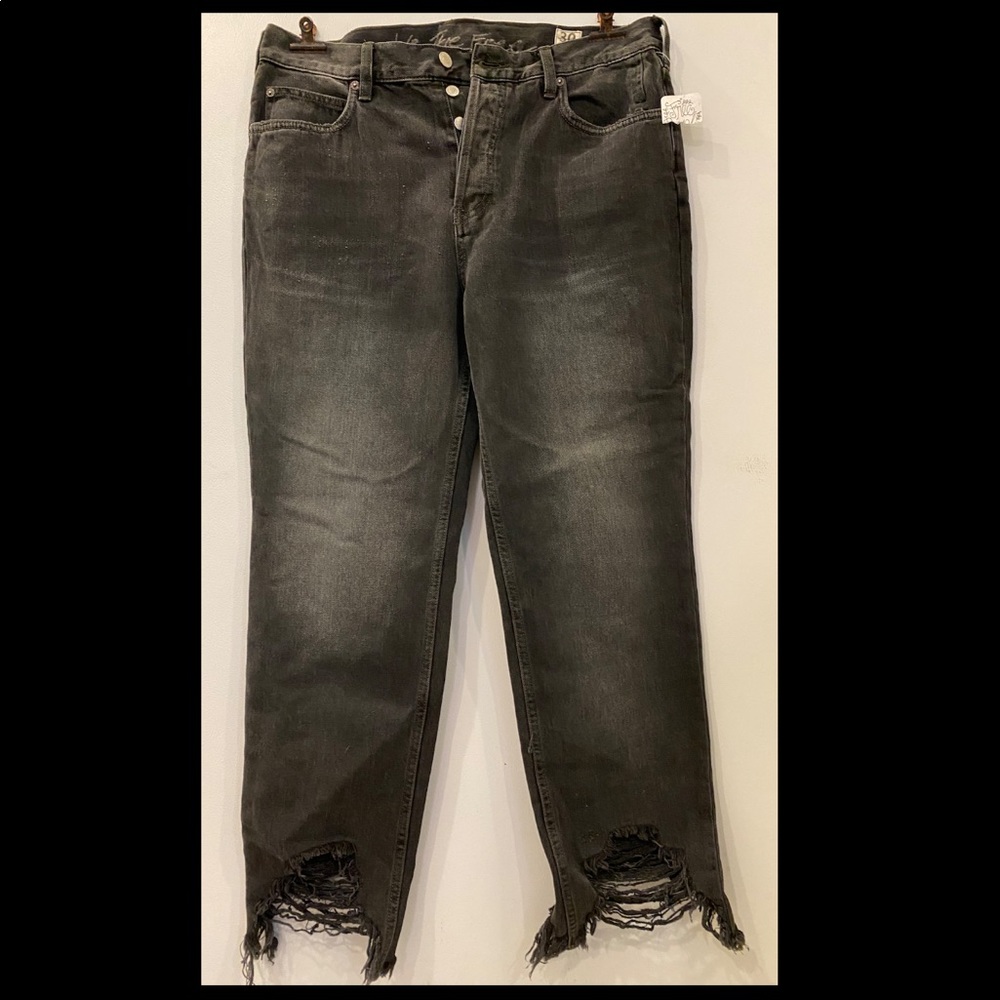Free people destroyed crop denim jeans